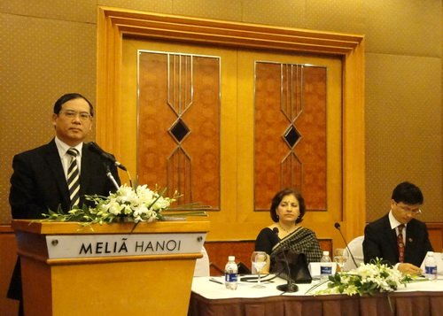 Phó Tổng cục trưởng TCDL Nguyễn Quốc Hưng phát biểu tại họp báo